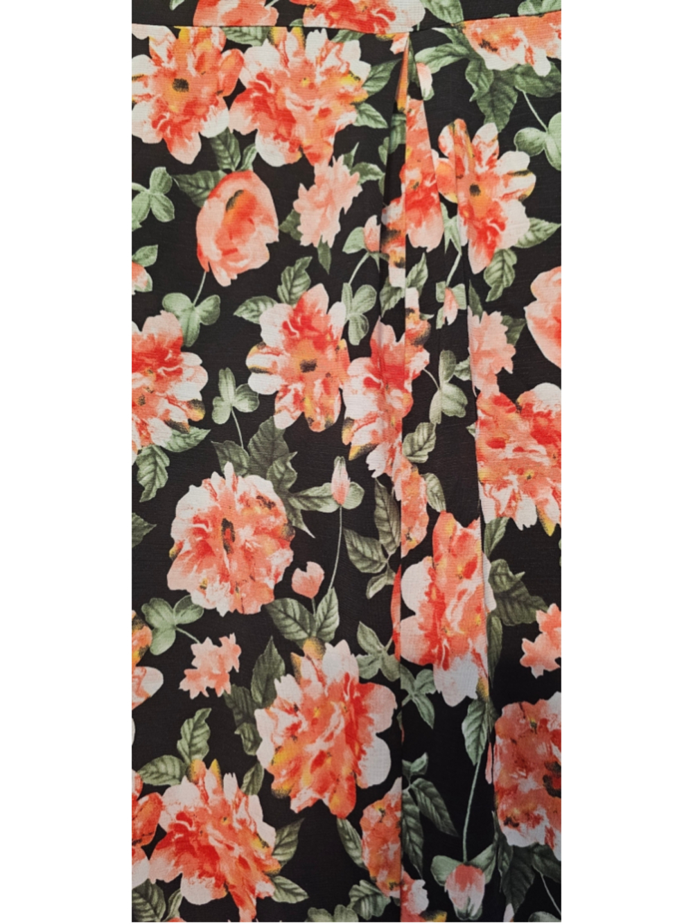 Women's Dear Scarlett Floral Blouse Size Large Black Coral Roses - Picture 3 of 3